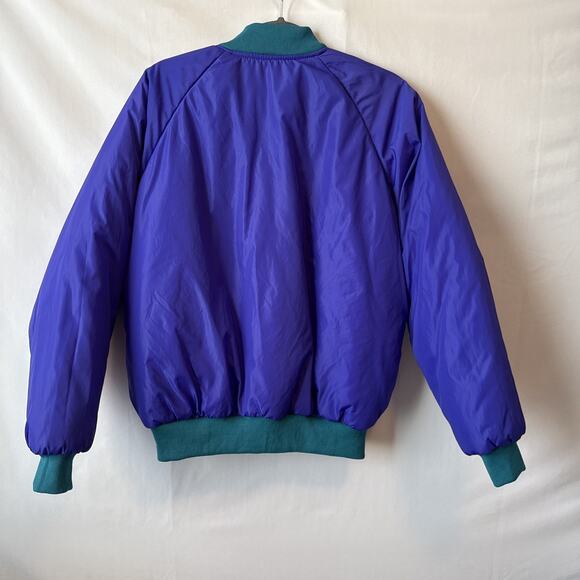 VTG Columbia Women's L Reversible Radial Puffy Ski Jacket 90's Retro Purple Teal - Picture 2 of 14